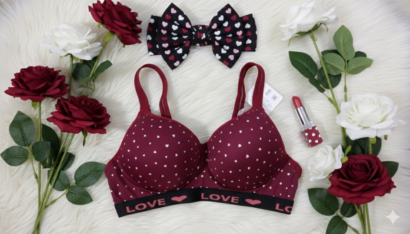 نیم تنه اسفنجی فنر سایز بندی از 70 تا 85کاپ استاندارد قلبی زرشکی کد:۱۹