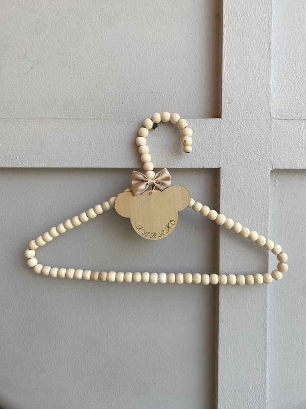 چوب رختی مرواریدی نوزاد - آویز لباس سیسمونی